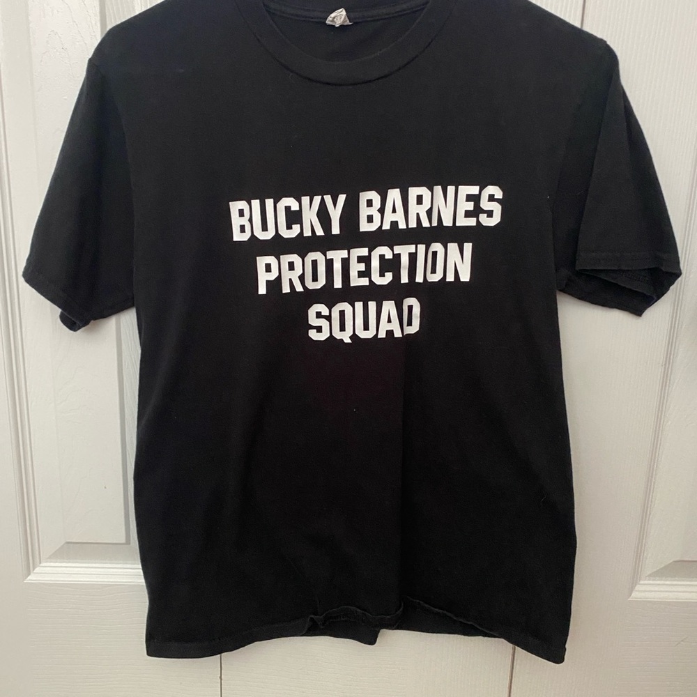 Black Graphic Tee unisex size small - Bucky Barnes Protection Squad Marvel